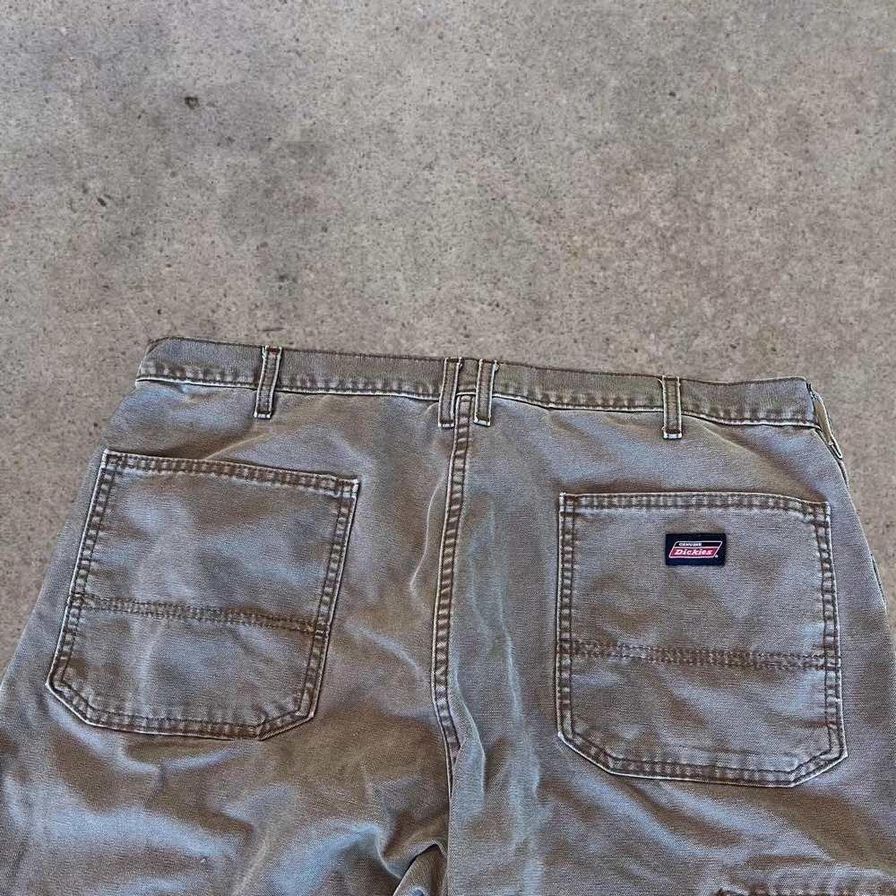 Dickies Brown Duck Canvas Carpenter Workwear Pants Baggy Utility Skater 38x32 - Picture 1 of 6